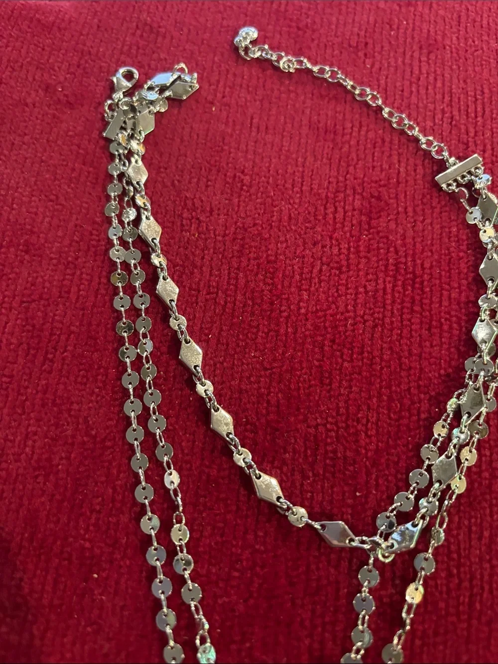 BaubleBar Silver Layered Y-Drop Necklace